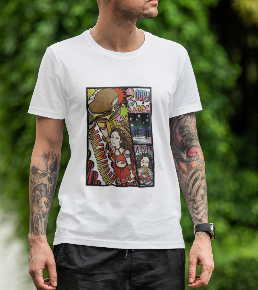 Wakana Tsukiyama Stardom Wakanaaaaa Oops Gaburi Comic Style Wrestling T-Shirt