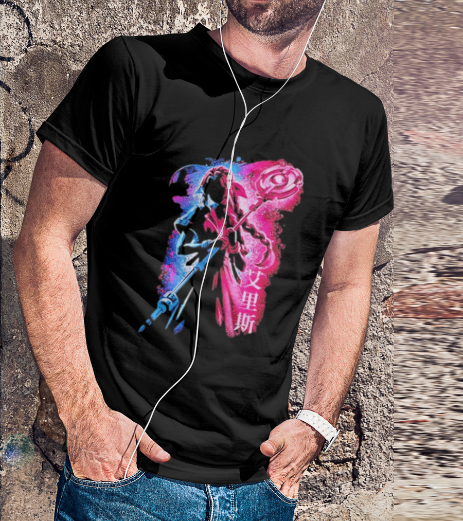 Aerith Gainsborough Final Fantasy VII Pink And Blue Japanese T-Shirt