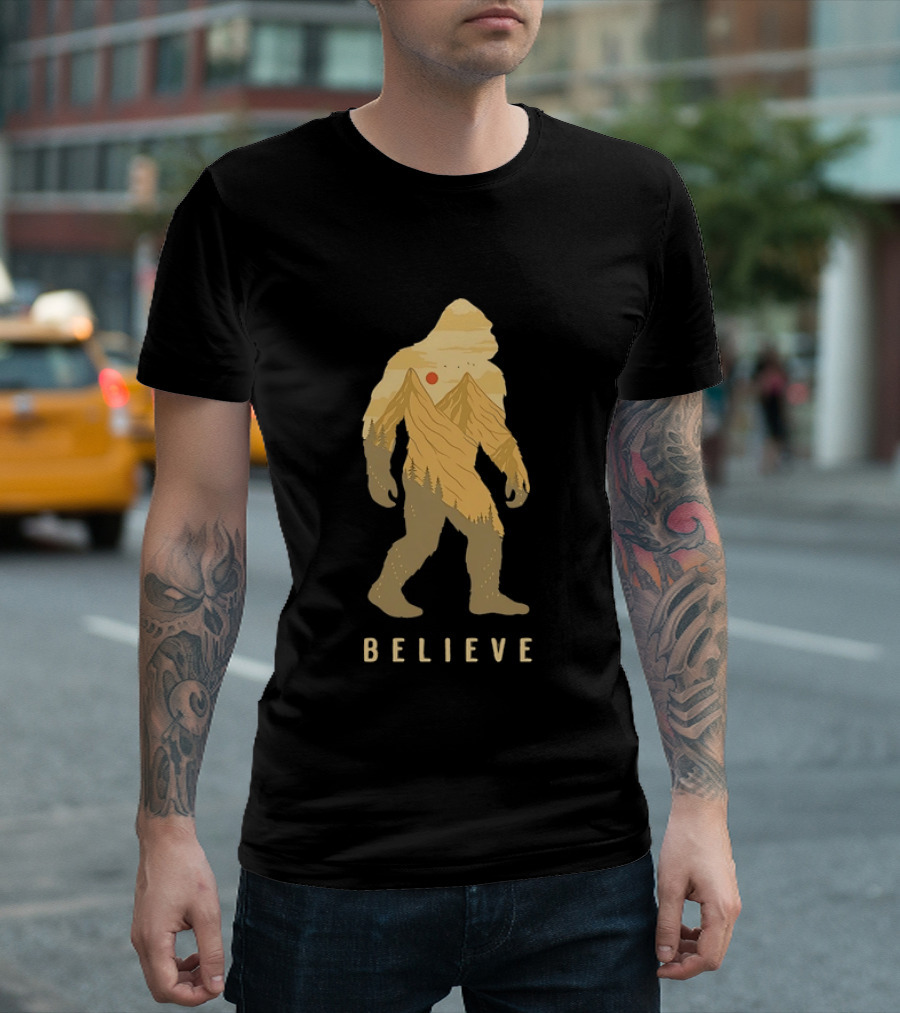 Believe Bigfoot Mountain Sasquatch T-Shirt