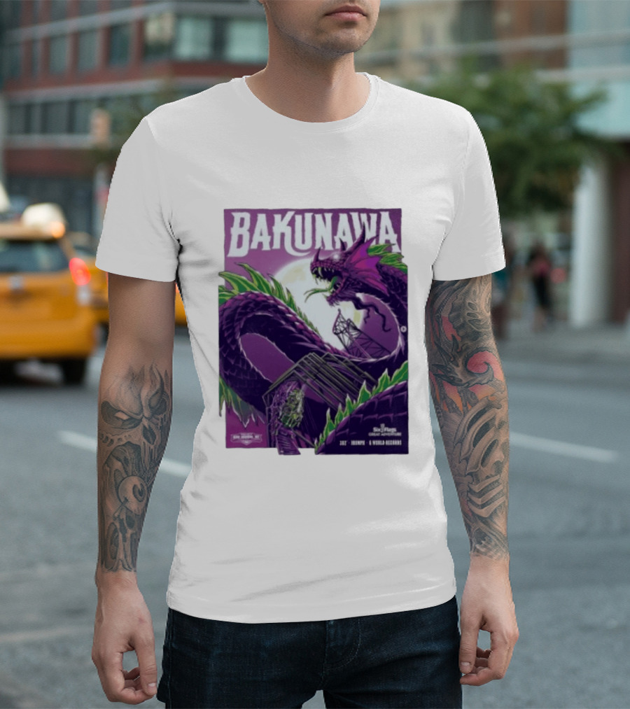 Bakunawa Project Purple Six Flags Great Adventure Roller 32 Stories 100 MPH 6 World Records T-Shirt