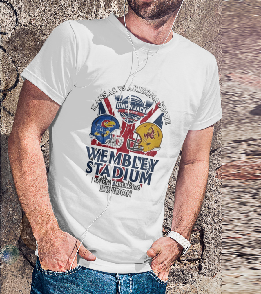 Kansas Vs Arizona State Union Jack Classic Wembley Stadium 19 September 2026 London T-Shirt