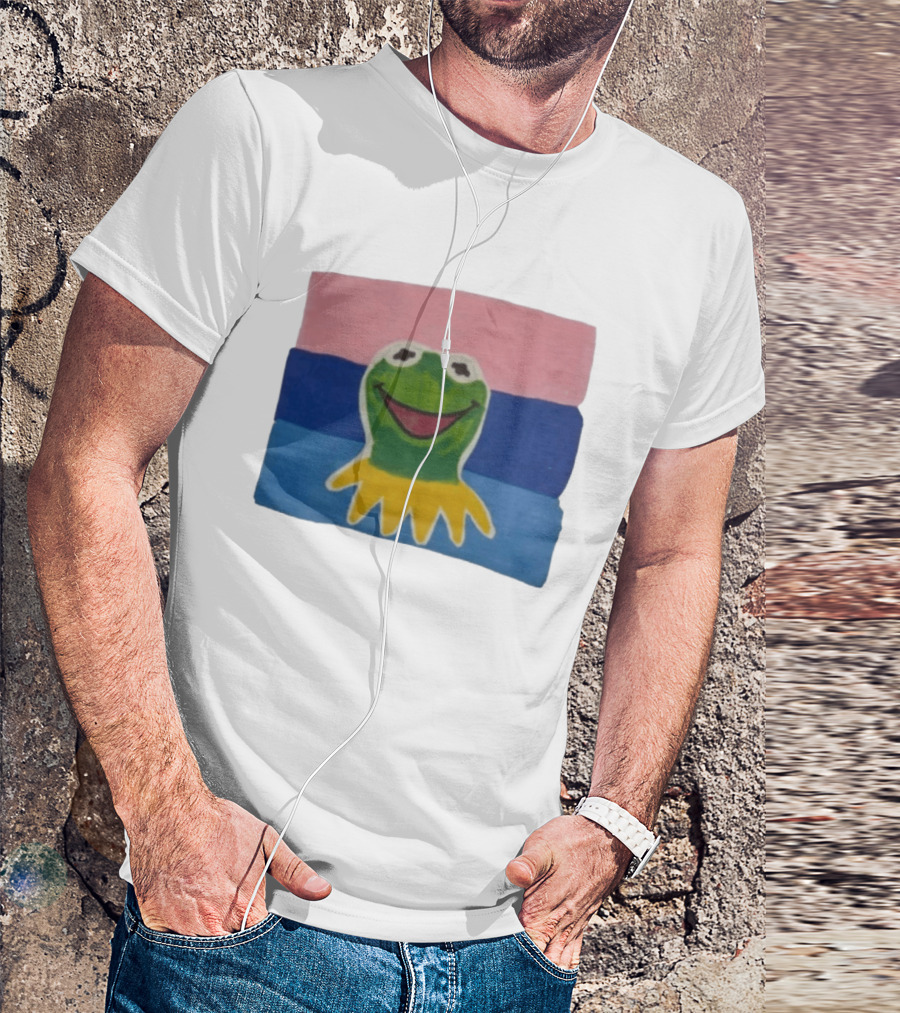 Kermit The Frog On Bisexual Pride Flag LGBTQ T-Shirt