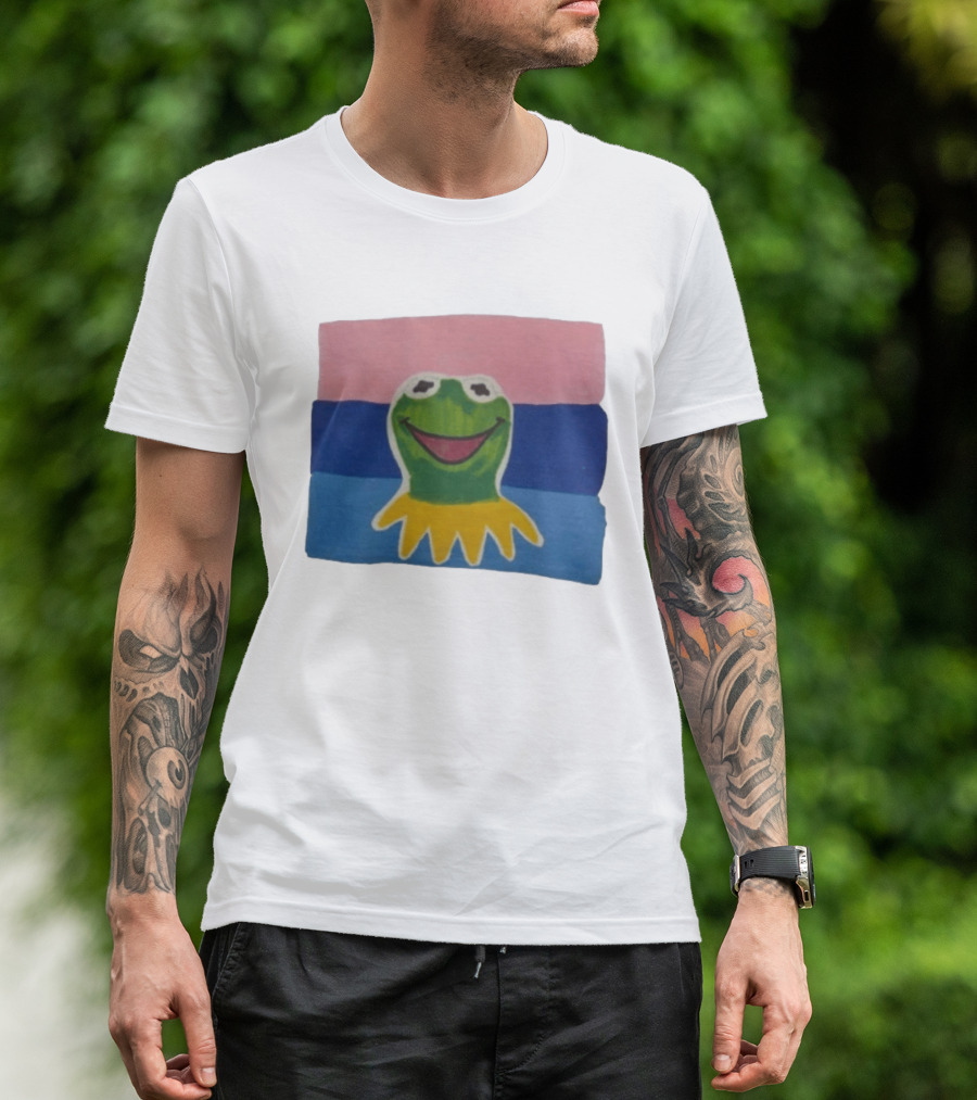 Kermit The Frog On Bisexual Pride Flag LGBTQ T-Shirt