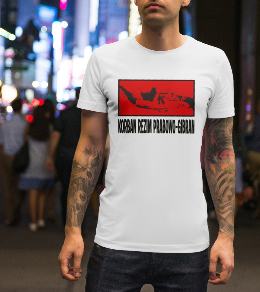 Korban Rezim Prabowo Gibran Subianto Indonesia Map T-Shirt