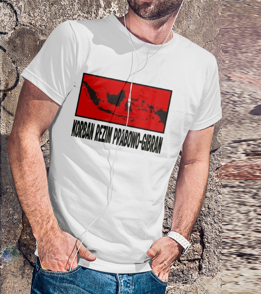 Korban Rezim Prabowo Gibran Subianto Indonesia Map T-Shirt