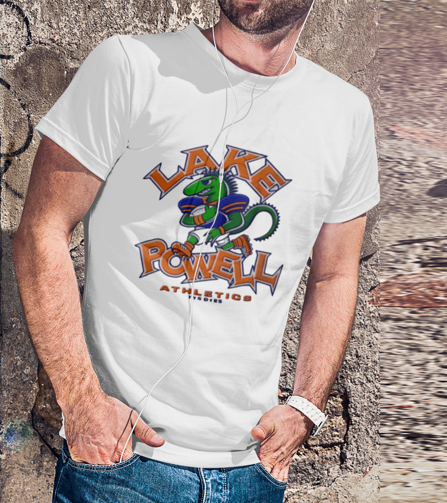 Lake Powell Athletics Tys Dyes Green Lizard Running Football T-Shirt