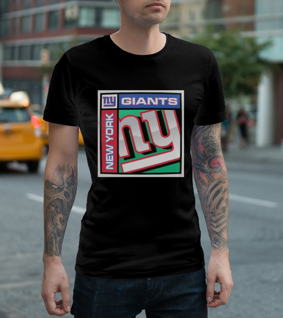 New York Giants '47 Chrome Plate Franklin Vintage Style Football T-Shirt