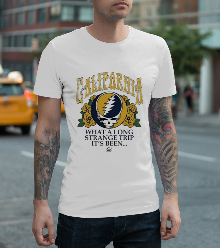California Grateful Dead Steal Your Face Roses What A Long Strange Trip It's Been T-Shirt