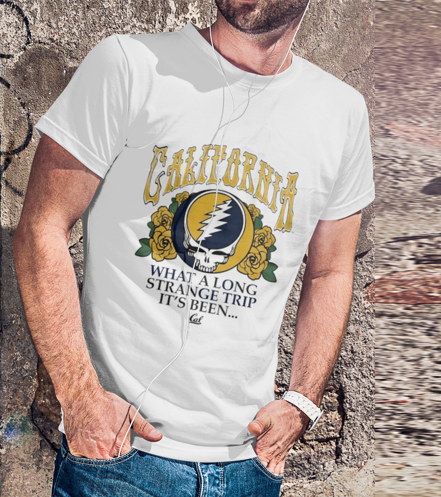 California Grateful Dead Steal Your Face Roses What A Long Strange Trip It's Been T-Shirt