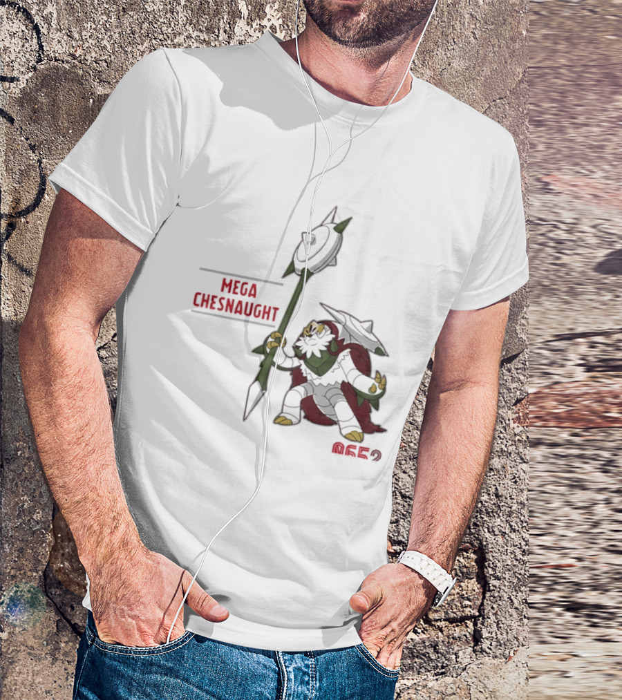 Mega Chesnaught 0652 Pokemon Pokedex Gaming Axe Warrior T-Shirt