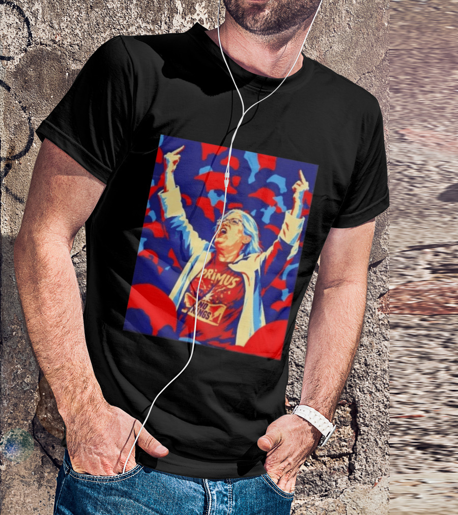Primus No Kings Les Claypool Protest Art Blue Red T-Shirt