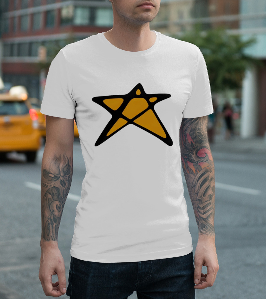 Orange Star Shape Unique Abstract T-Shirt