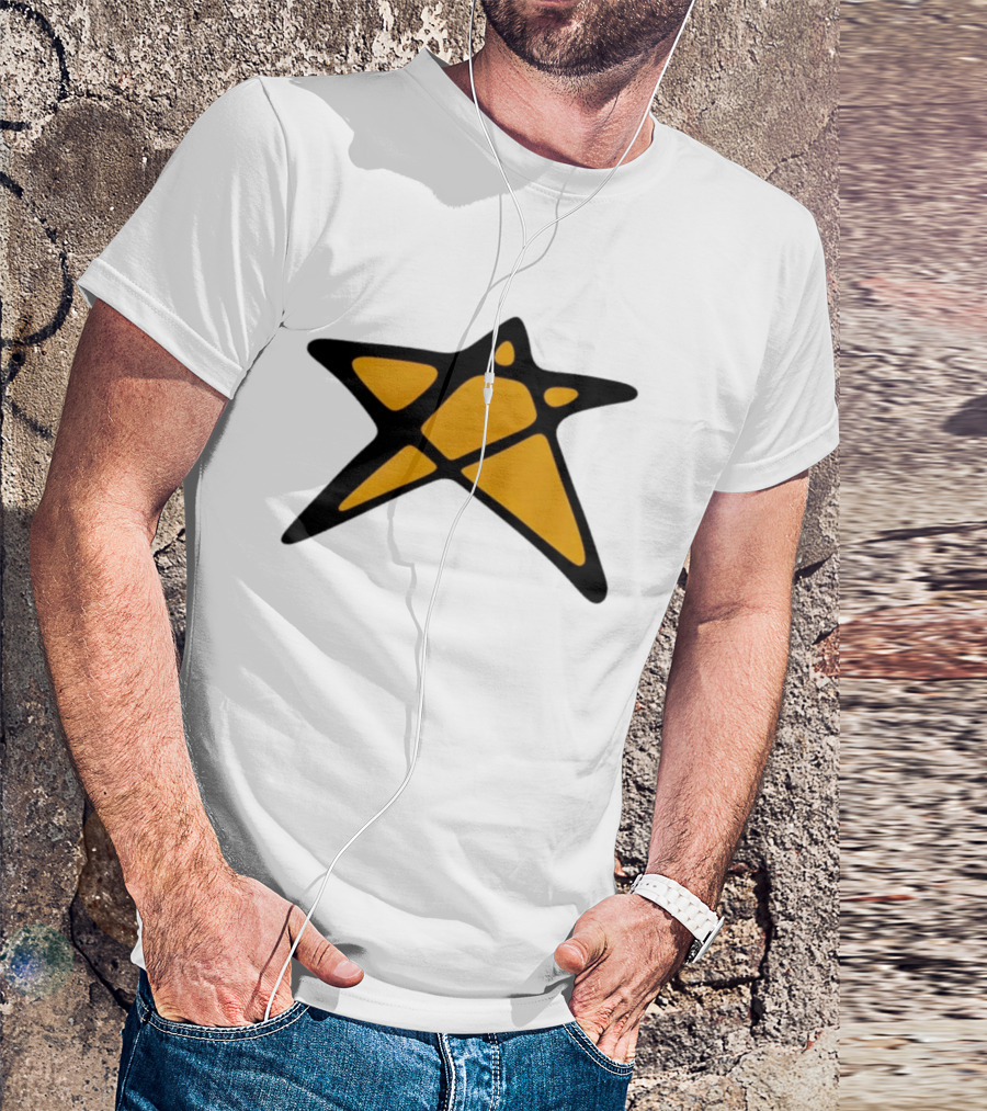 Orange Star Shape Unique Abstract T-Shirt
