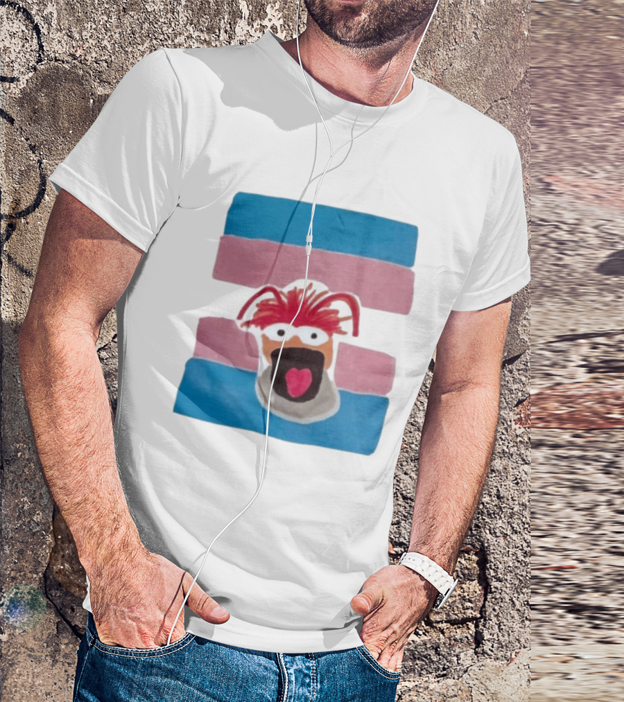 Pepe The King Prawn Muppets Transgender Pride Trans Flag T-Shirt