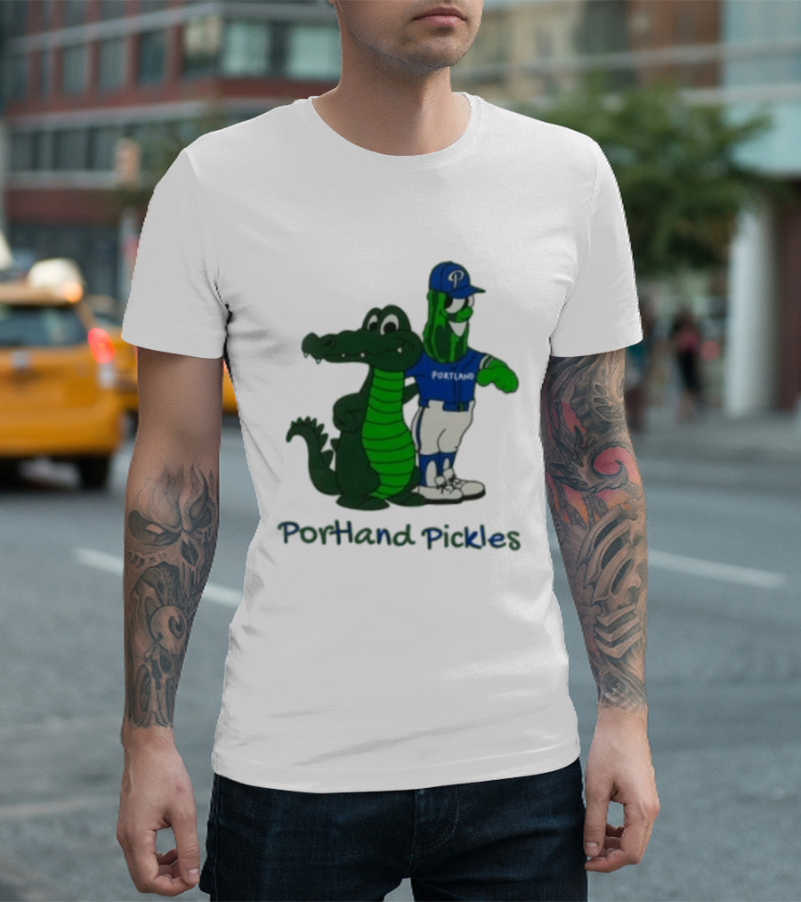 Portland Pickles And Gator Baseball Team Mascots T-Shirt