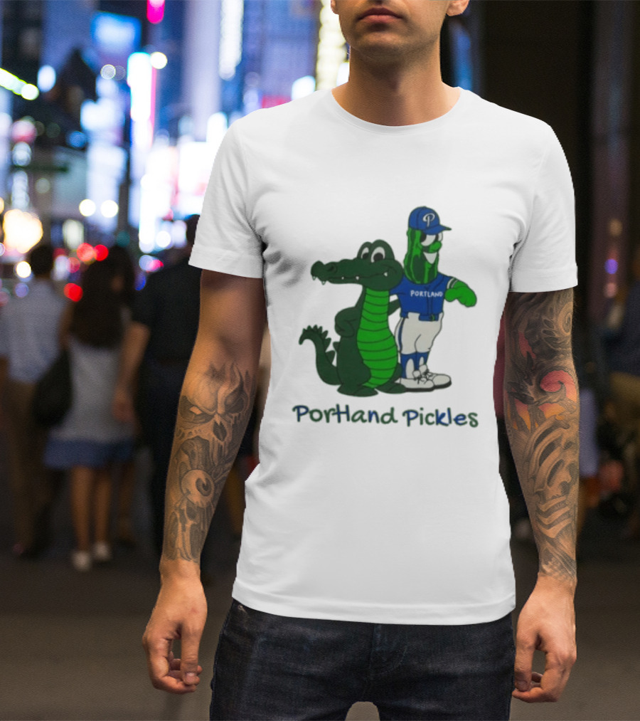 Portland Pickles And Gator Baseball Team Mascots T-Shirt