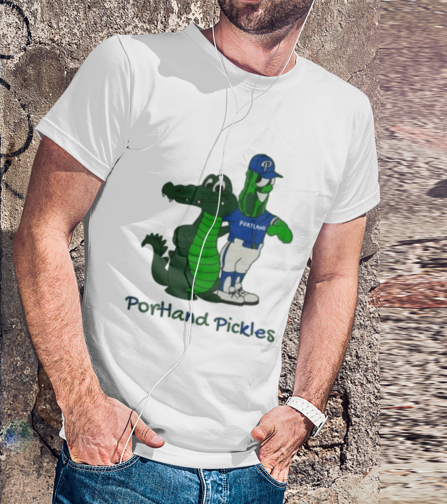 Portland Pickles And Gator Baseball Team Mascots T-Shirt