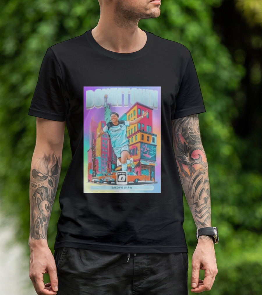 Downtown Jaedyn Shaw Optic Donruss Card Gotham FC Cityscape T-Shirt