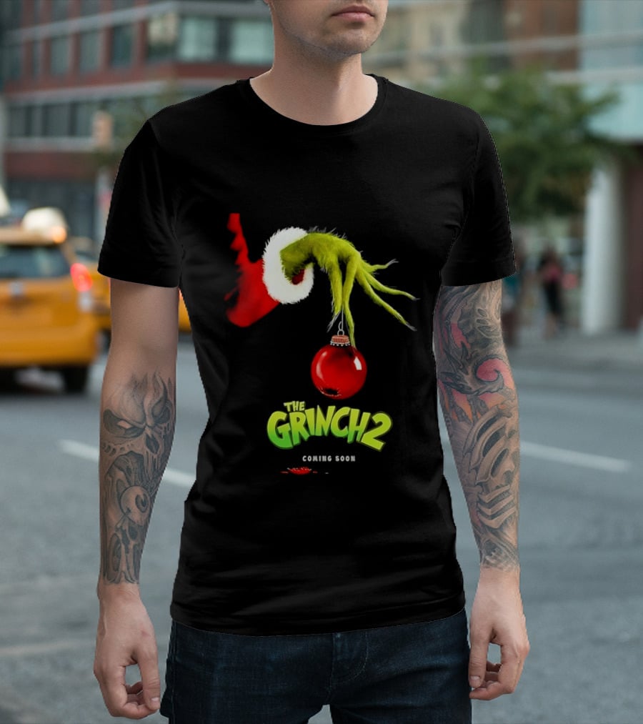 The Grinch 2 Coming Soon Christmas Movie Santa Hat Ornament T-Shirt