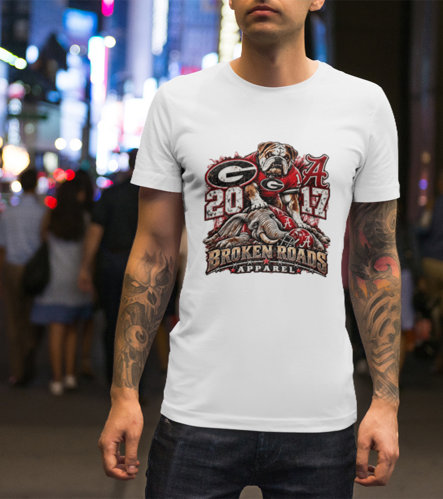 Georgia Bulldogs Vs Alabama 2017 Broken Roads Apparel Vintage Rivalry T-Shirt