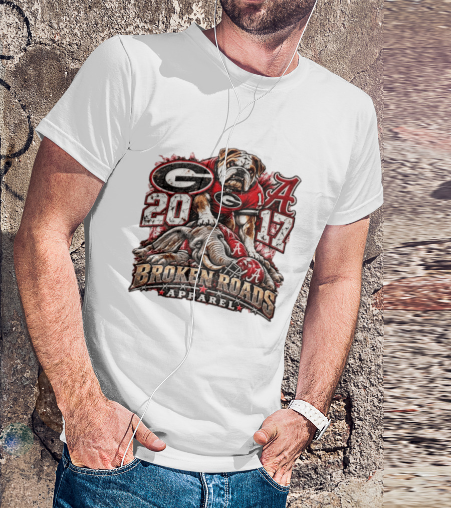 Georgia Bulldogs Vs Alabama 2017 Broken Roads Apparel Vintage Rivalry T-Shirt
