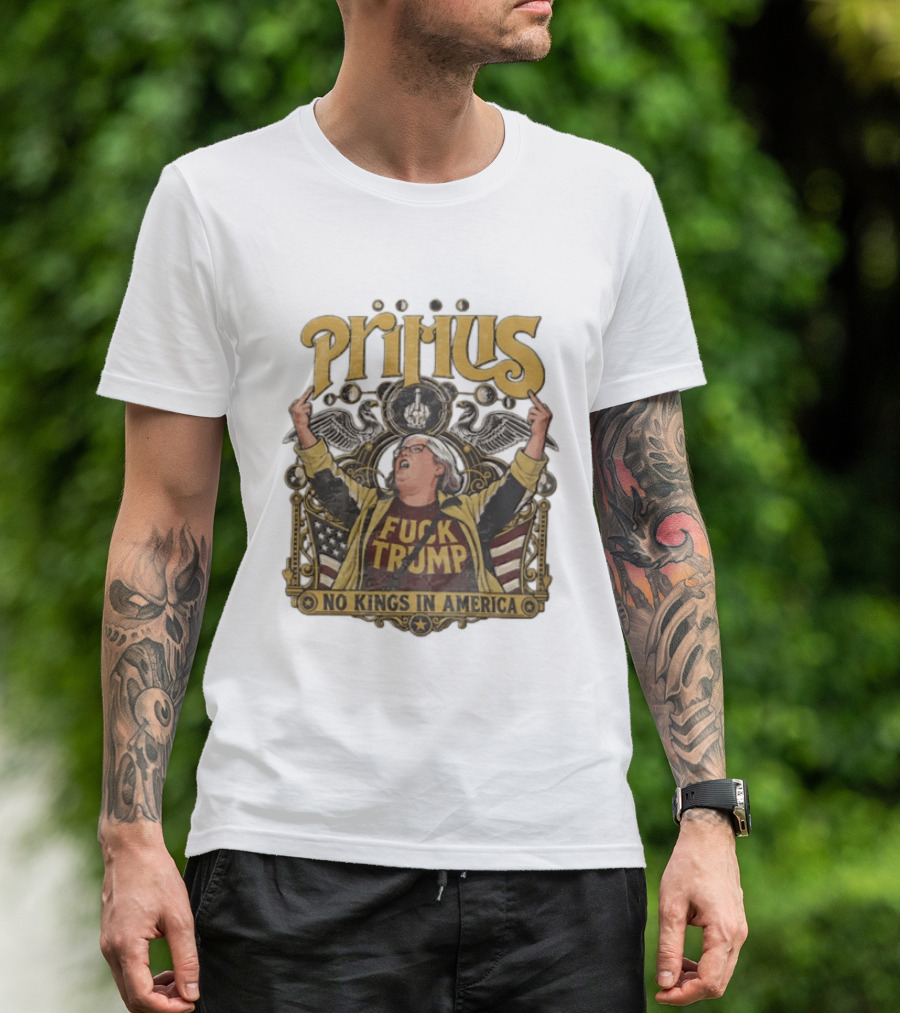 Primus No Kings In America Middle Finger Aunt Sue T-Shirt