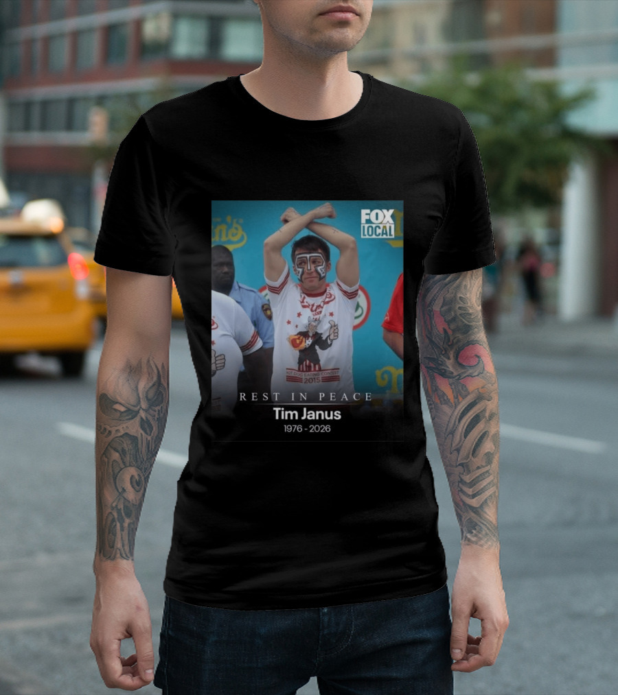 Rest In Peace Tim Janus Fox Local Hot Dog Eating Contest 2015 T-Shirt
