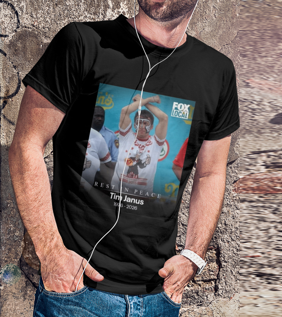 Rest In Peace Tim Janus Fox Local Hot Dog Eating Contest 2015 T-Shirt