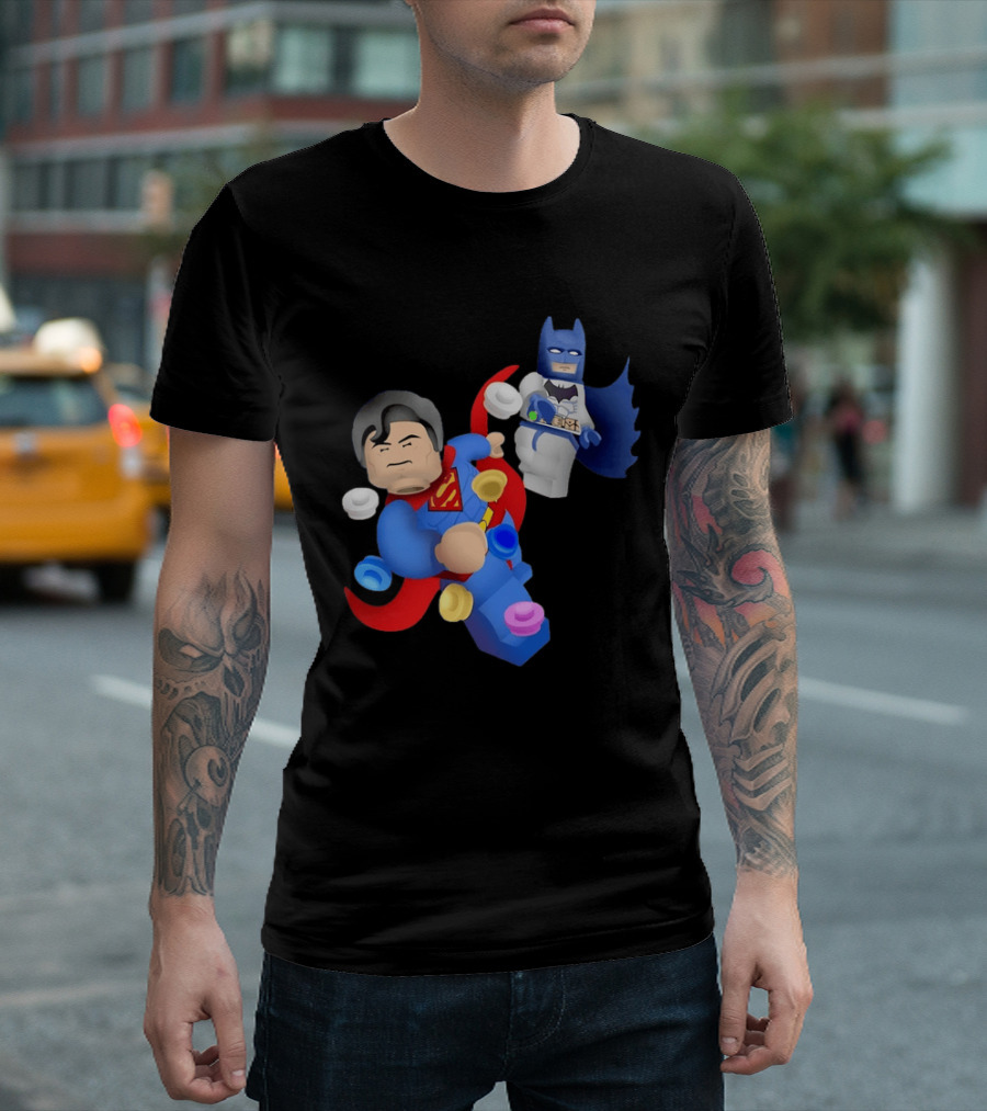 Lego Superman Batman Action Figures Dynamic Duo T-Shirt