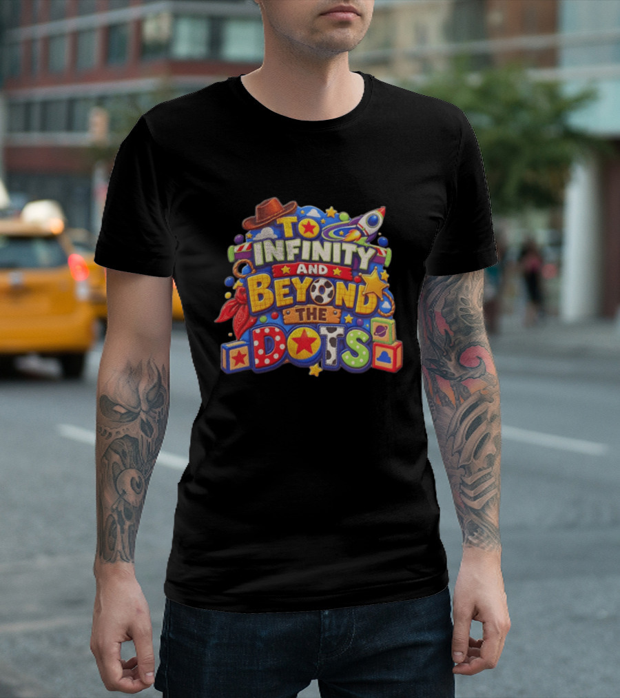 Toy Story To Infinity And Beyond Cowboy Hat Rocket Blocks Stars T-Shirt