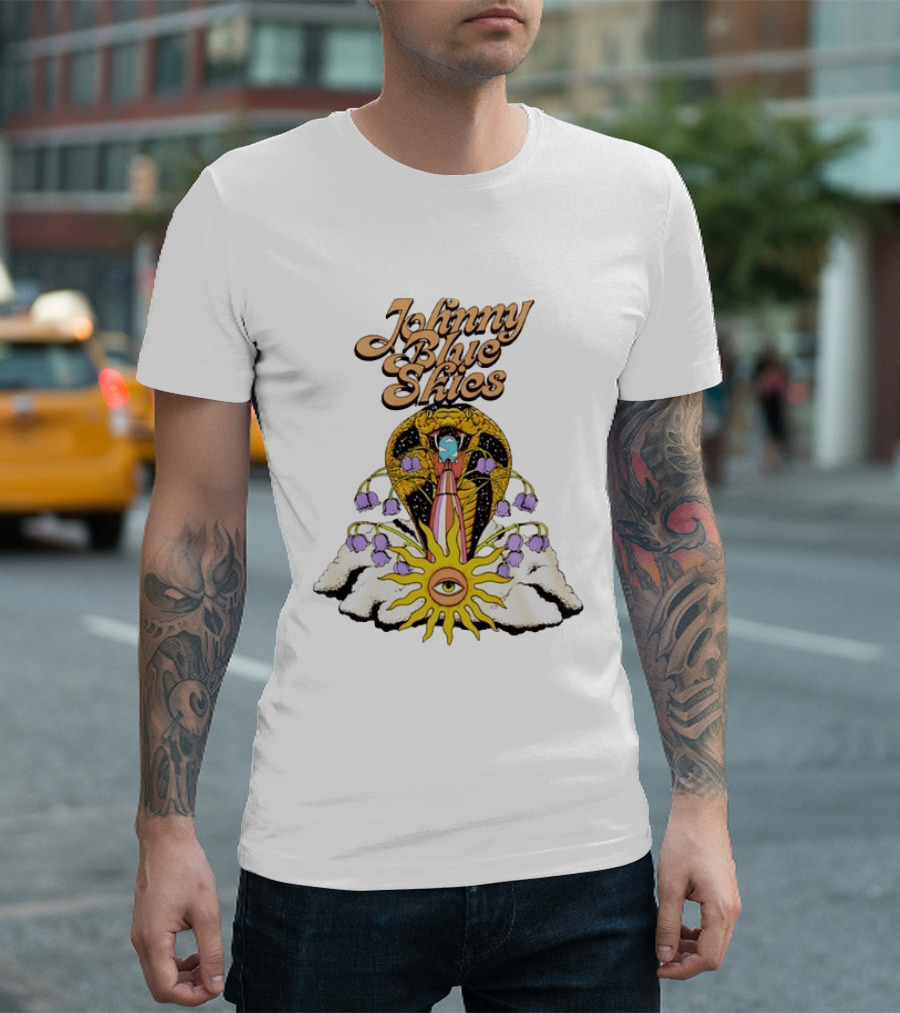 Johnny Blue Skies Cobra Sun Sturgill Simpson Psychedelic Sunflower Cobra Eye T-Shirt