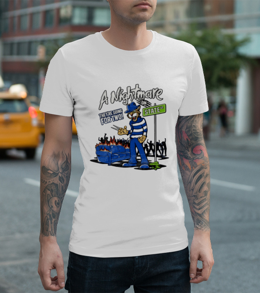 A Nightmare On State Wildcats They're Going For Two T-Shirt