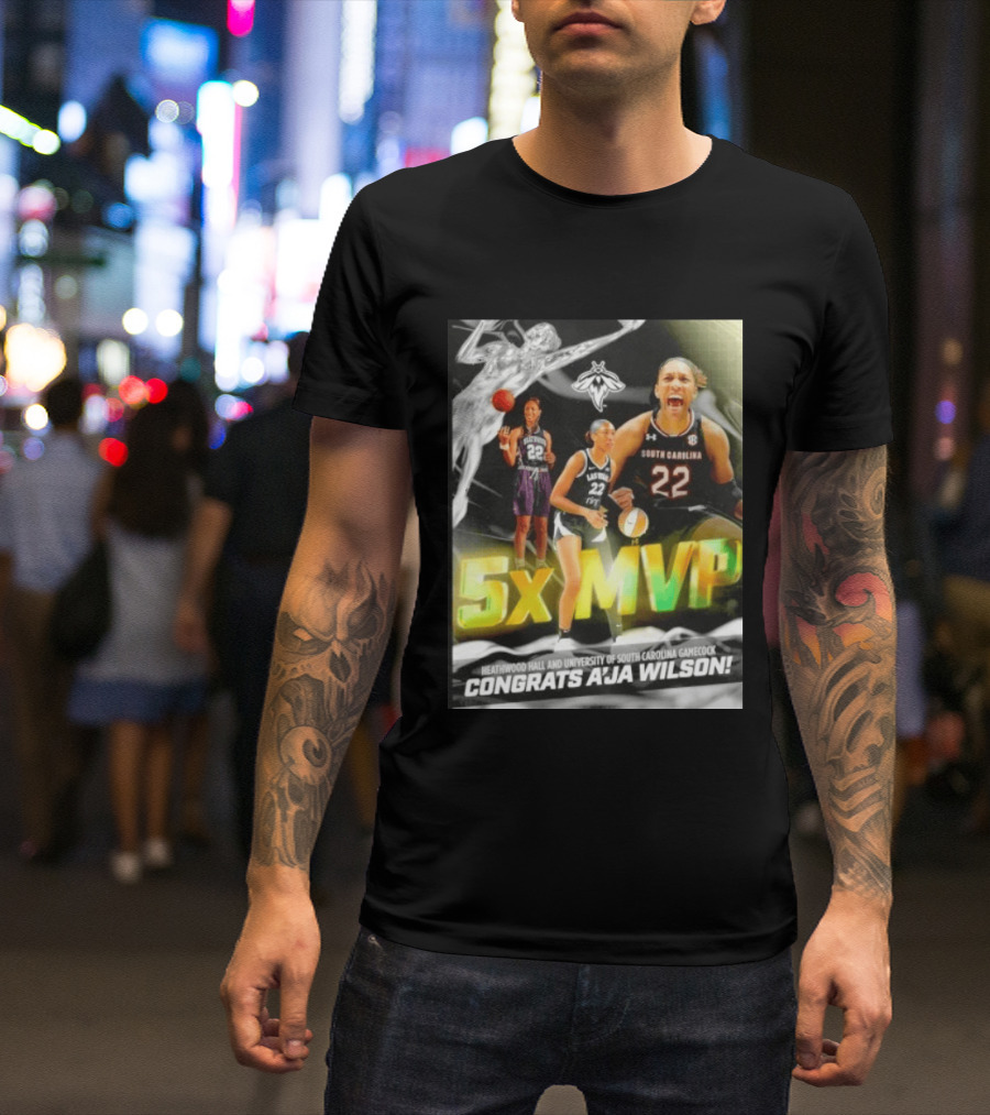 Heathwood Hall University Of South Carolina Gamecock 5x MVP Congrats A'ja Wilson T-Shirt
