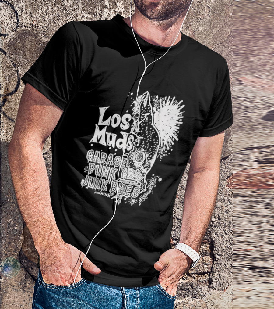 Los Muds Garage Punk Junk Blues Mudhitch Mohawk Sketch T-Shirt