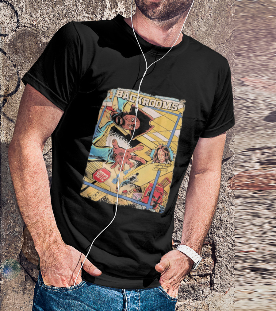 Backrooms Don't Lose Your 9 To 5 Distressed Comic Vintage Graphic Retro Horror T-Shirt