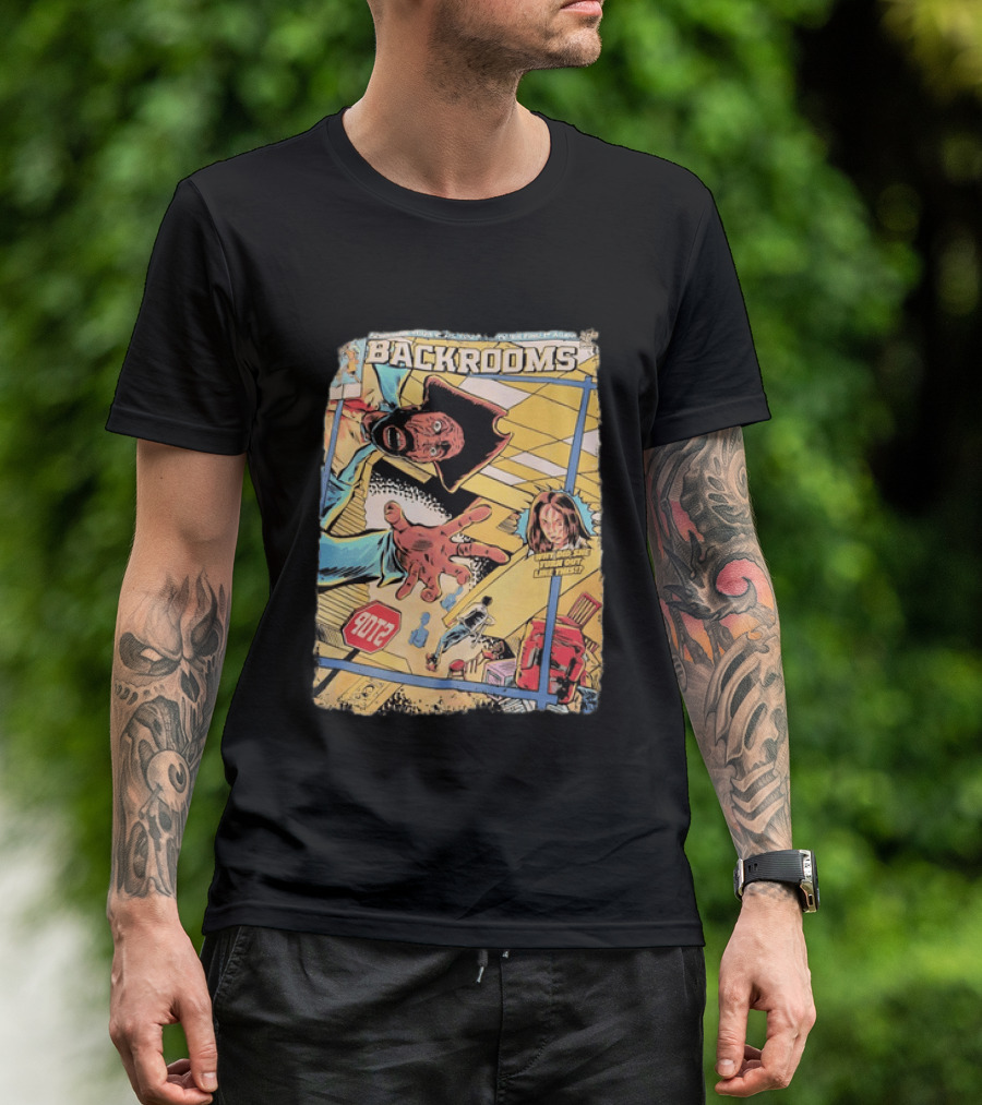 Backrooms Don't Lose Your 9 To 5 Distressed Comic Vintage Graphic Retro Horror T-Shirt