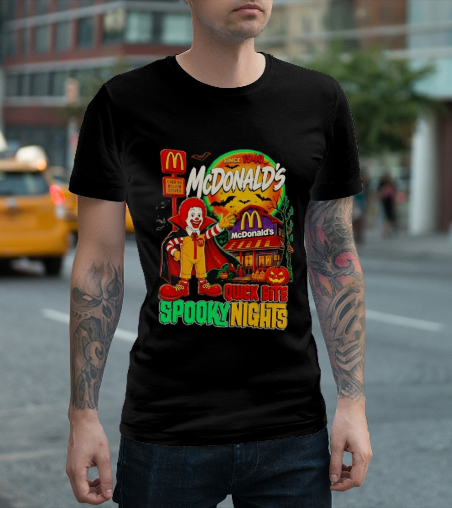 McDonald's Ronald McDonald Spooky Nights Quick Bite Since 1940 Over 60 Billion Served T-Shirt