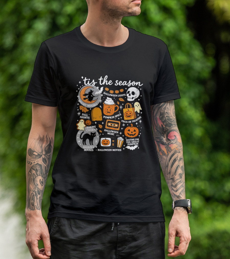 Tis The Season Spooky Traditions My Witch Halloween Movies Haunted House Pumpkin Cooking T-Shirt