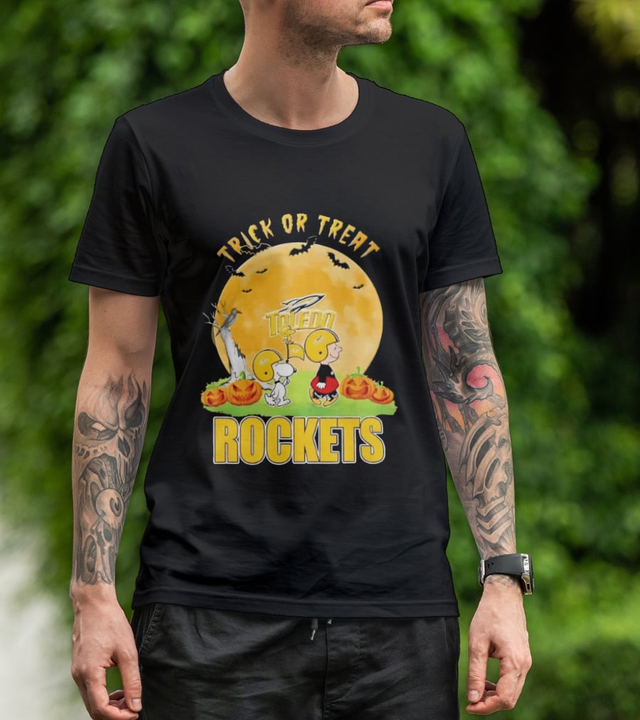 Toledo Rockets Trick Or Treat Halloween Charlie Brown Snoopy T-Shirt