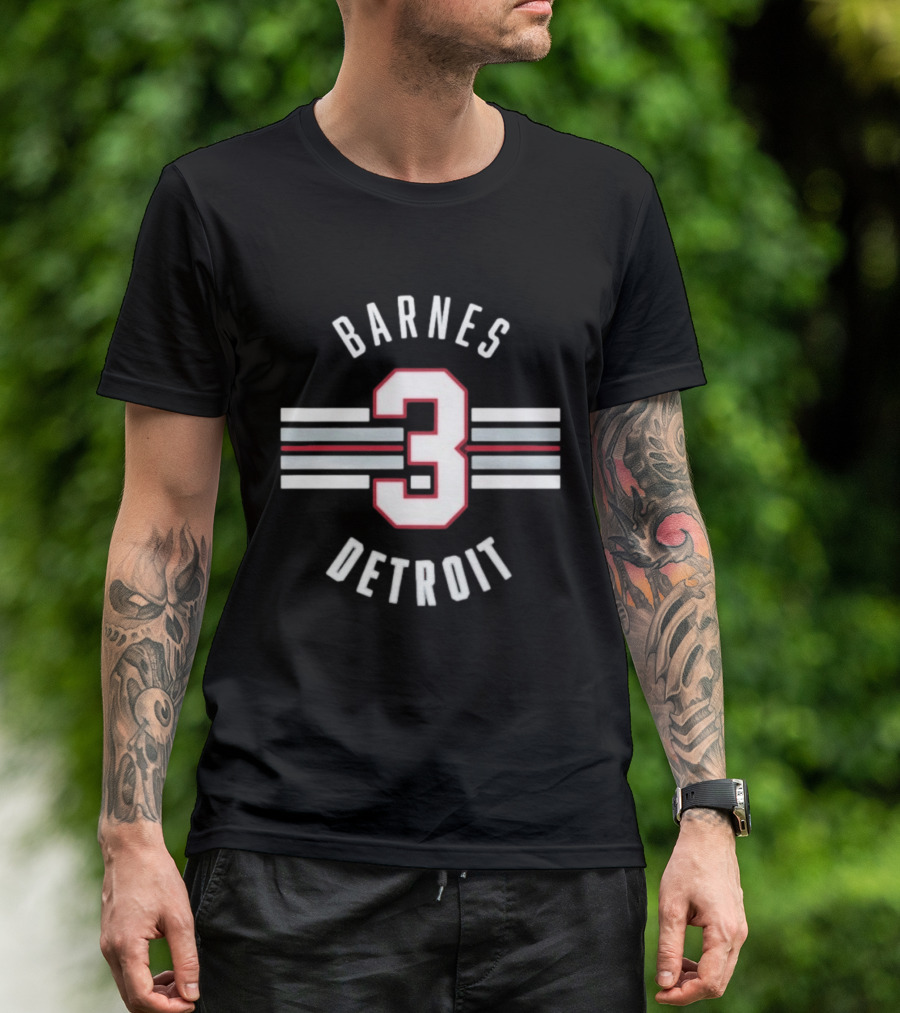 Barnes 3 Detroit PWHL Hockey Jersey T-Shirt