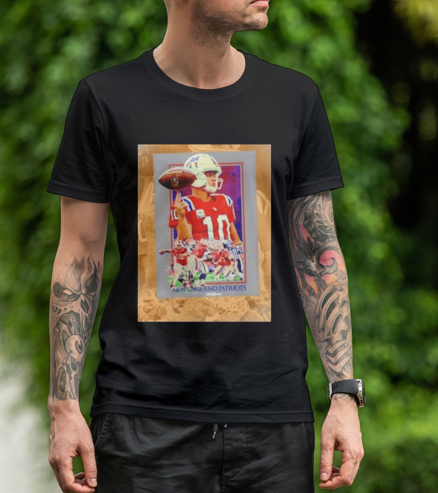 New England Patriots No 10 NFL Football Collage T-Shirt