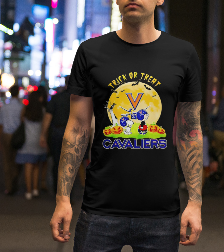 Halloween Virginia Cavaliers Trick Or Treat With Charlie Brown And Snoopy T-Shirt