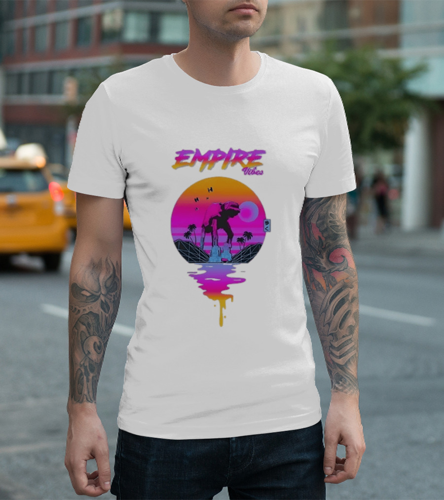 Empire Vibes AT AT Walker Star Wars Sunset T-Shirt