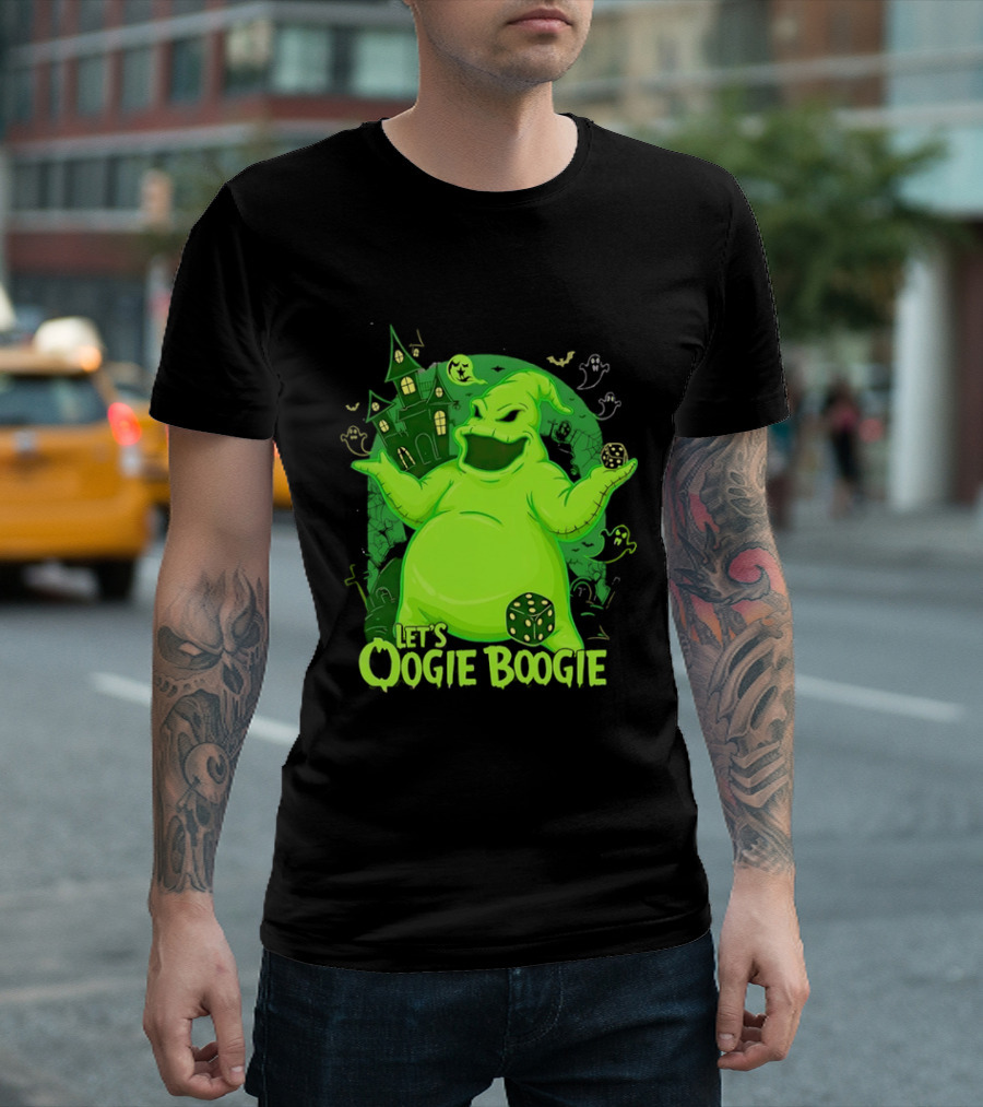Oogie Boogie Let's Oogie Boogie Haunted Dice Green Ghosts Nightmare Before Christmas T-Shirt