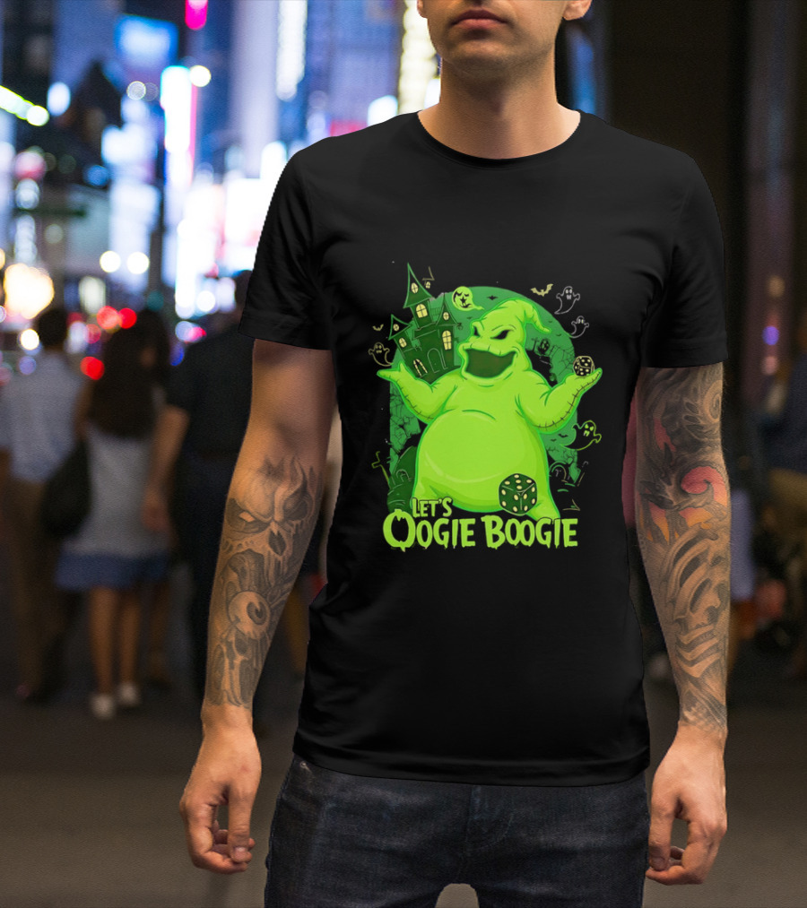 Oogie Boogie Let's Oogie Boogie Haunted Dice Green Ghosts Nightmare Before Christmas T-Shirt