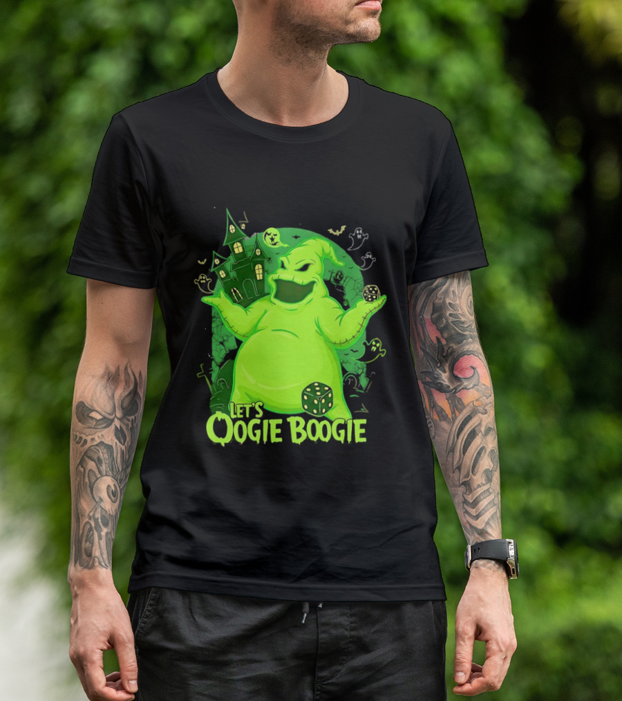 Oogie Boogie Let's Oogie Boogie Haunted Dice Green Ghosts Nightmare Before Christmas T-Shirt