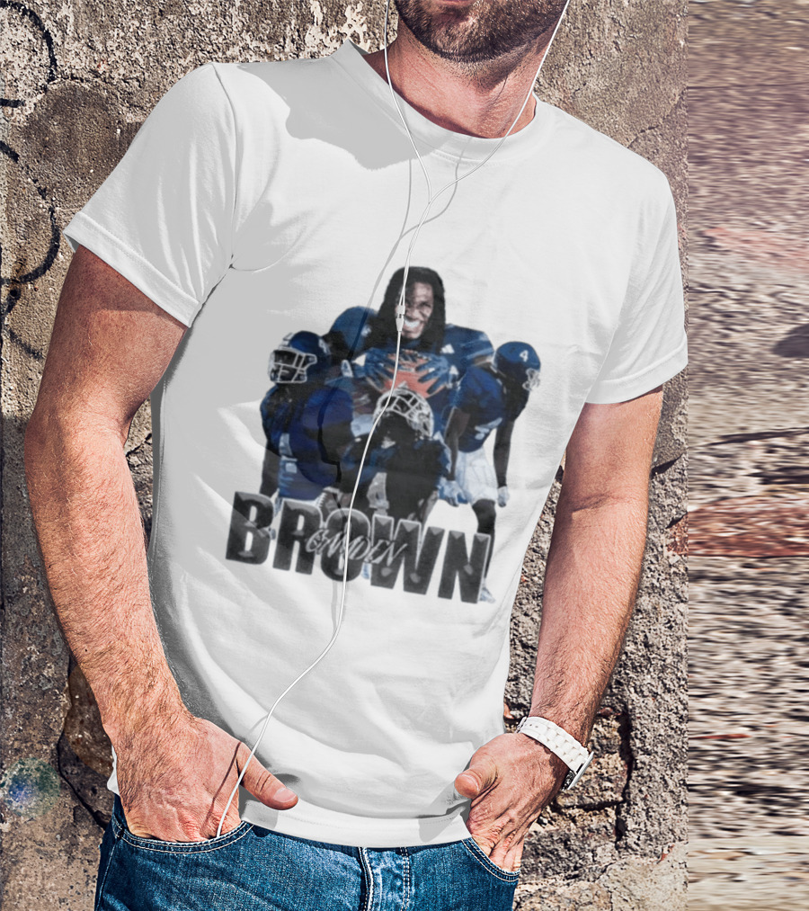Camden Brown Football Wide Receiver Collage Blue Jersey 4 T-Shirt