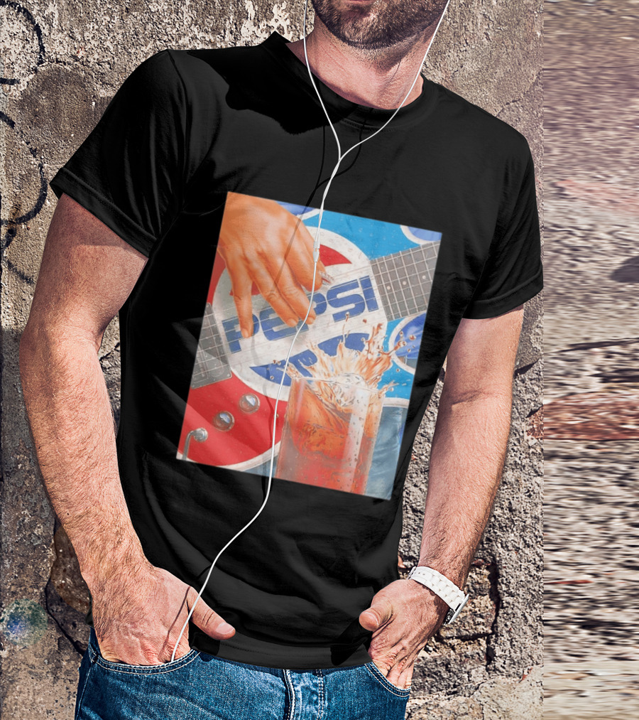 Pepsi Guitar Soda Splash Beverage Music Rock N Roll T-Shirt