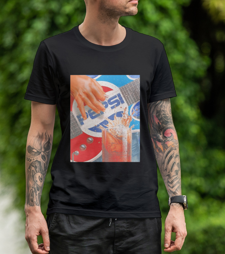 Pepsi Guitar Soda Splash Beverage Music Rock N Roll T-Shirt