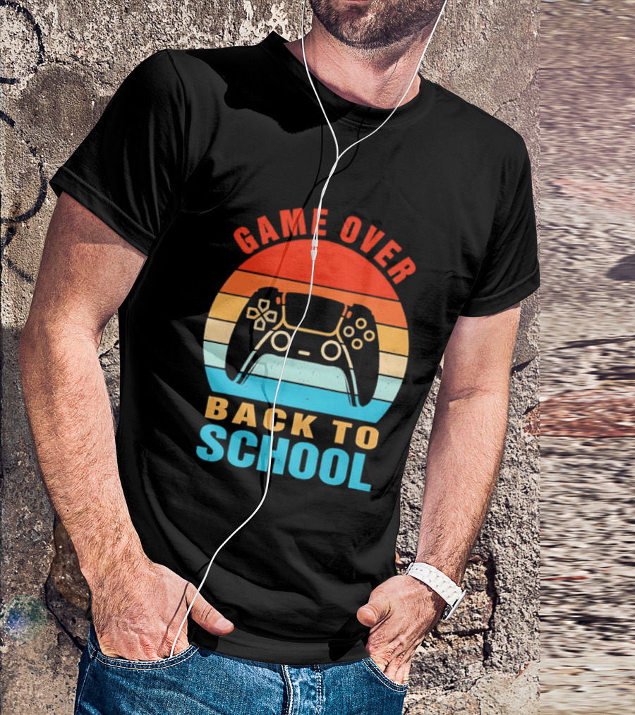 Game Over Back To School Gamer Vintage Controller T-Shirt
